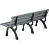 Global Industrial 72L Plastic Park Bench With Backrest, Gray 240126GY